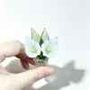 Vaso de Vidrio Zibo Flor de Diciembre Flor Mini Flor de Nacimiento Manualidades Florales Adornos Planta Verde Artificial Decoración Regalo