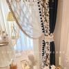 Yangmei chenilla jacquard té con leche cachemira francés retro sala de estar dormitorio balcón mirador cortina cortina