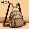 Mochila para Mujer 2025 Nueva Moda Gran Capacidad Bolsa Cuadrada Pequeña Bolsa Cuadrada Pequeña Estampada Retro Bolso de Hombro Elegante de Moda