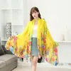 Estilo Coreano Super Grande Xale Protetor Solar Toalha de Praia Lenço de Primavera e Outono Feminino Lenço Longo de Seda Artificial Estampado Variado de Verão