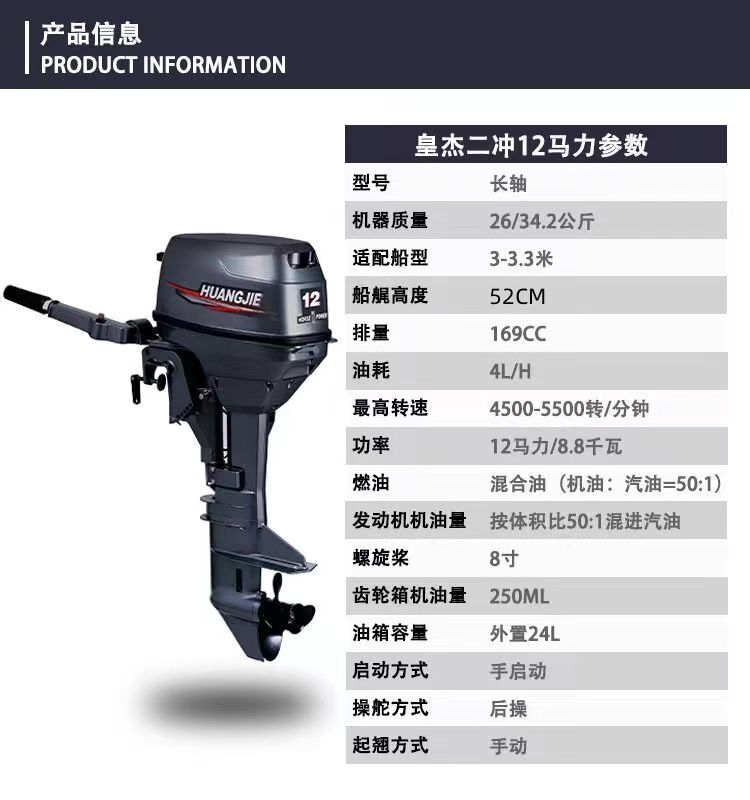 二冲12马力长轴（手启动）