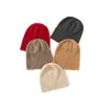 Cachemira 2026 Otoño/Invierno Nuevo Unisex Color Sólido Engrosado Cálido Moda Borde Enrollado Tejido Sombrero Casual