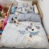 Algodón Cepillado Otoño e Invierno Estampado de Oso de Dibujos Animados Juego de Cuatro Piezas de Ropa de Cama Cálida para Niños de Jardín de Infancia Dormitorio Cubre Edredón