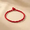 Pulsera de Hilo Rojo Tejida a Mano para el Año de Tu Nacimiento, Se Puede Personalizar con Cuentas y Accesorios Dorados, Producto Semi-Terminado DIY, Accesorios de Pulsera para Parejas y Mejores Amigos