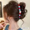 Pinza para el cabello curva de acrílico de alta gama estilo francés extragrande para mujer, pinza de garra básica versátil para recogidos, pinza de tiburón estilo ins