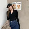 Transfronterizo 2024 Otoño e Invierno Nuevo Spice Girls Cuello en V Camiseta Básica Interior Manga Larga de Alta Gama Ajustada Camiseta Top para Mujer Tendencia
