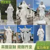 Escultura de Mármol Blanco Estilo Europeo Túnica Larga de un Anciano, Figura Clásica con Gesto Abierto Estatua, Escultura de Figura Estilo Occidental para Jardín