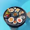 Bandeja Flutuante Personalizada para Celebridade da Internet Cesta Redonda de Rattan em Formato de Coração Prato para Piscina de Pousada Hotel Villa