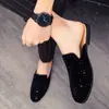 Mocasines de Verano para Hombre sin Cordones, Punta Cerrada y Pedrería, Zapatos Perezosos sin Talón, Zapatos Medios Slip-On para Hombre