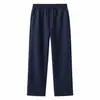 Calça de Moletom Masculina 320g Algodão com Barra Aberta, Cor Lisa Popular, Simples, Casual, Versátil, Solta, Tendência, Perna Reta