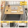Mesa de computador dobrável, pequena mesa de cabeceira, mesa para dormitório estudantil, mesa de estudo, mesa preguiçosa para quarto, mesa com prateleira de armazenamento