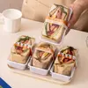 Caja de Empaque para Sándwich, Caja de Empaque Termosellada, Caja tipo Blíster para Empaque de Pan de Sándwich, Caja Desechable Transparente para Almuerzo