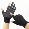 Guantes Antideslizantes de Medio Dedo Universales Delgados Transpirables Dedos Expuestos Pantalla Táctil Negro Protección Laboral Rotos Dos Dedos Montar Gris