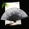 Leque Dobrável Pequeno Estilo Chinês Tradicional para Dança Feminina, Novo Leque de Bambu Preto Estilo Chinês, Portátil para o Verão