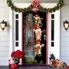 Decoración de Cubierta de Puerta de Navidad Tela de Fondo Verde de Navidad Cubierta de Puerta de Navidad Colgante de Puerta Decoración de Fiesta de Año Nuevo Tapiz de Cubierta de Puerta