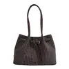 Bolso Tote de Cuadros Nuevo Otoño 2026 para Mujer Moda Viaje Diario Bolso de Hombro Único Lana Simple Gran Capacidad Bolso de Mano