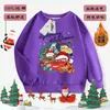 Sudadera de terciopelo con coches de Navidad 2025 Nueva para niños Top rojo Otoño e Invierno Niño Top cálido