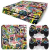 Consola de Juegos PS4 Slim Pegatina de Cuerpo Completo Material de PVC con Canaleta Guía de Aire Película Tipo Sticker Bomb