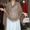 Chal de Protección Solar de Verano de Gama Alta para Mujer, de Longitud Media, Estilo Étnico Vintage, con Botones Tradicionales Chinos, Adecuado para Viajar en Yunnan y Qinghai