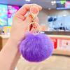 Chaveiro de pele de coelho rex de imitação de 8 cm, pingente de pelúcia, decoração de bola de pelo para celular