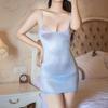 Vestido Mini de Moda con Tirantes Caliente y Seductivo con Alta Elasticidad, Lencería de Tanga Brillante Calada Transparente para Mujeres