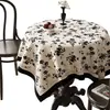 Mantel redondo estilo americano, impermeable, a prueba de aceite, lavable, resistente al calor, modelo nuevo 2025, lujo ligero, sensación de alta gama, mantel para mesa de centro