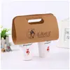 Porta-Copos de Papel Kraft para Café com Leite Xiaohongshu Alça Única Quatro Compartimentos Porta-Copos Descartável para Levar Chá com Leite