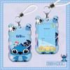 Funda para tarjeta de ola de dibujos animados, puntada ins, funda para tarjeta de acceso de autobús/metro, con cordón largo, halter, certificado de jardín de infancia