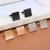 Gemelos populares de AliExpress con patrón cuadrado tallado, gemelos personalizados para camisa de traje de hombre