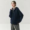 2025 Nuevo Cardigan de Punto con Capucha de Cachemira para Otoño e Invierno, Doble Cremallera con Bolsillo, Suéter de Color Puro, Chaqueta Suave y Sedosa Gruesa para Mujer