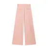Moda Femenina Europea y Americana Transfronteriza Pantalones de Pierna Ancha Plisados Rápido Venta AliExpress Transfronterizo Rosa Cómodo Casual