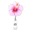 Clip de cocodrilo acrílico de flor de mariposa Portapase de enfermera médico retráctil Clip de insignia de regalo