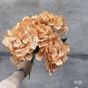 Nuevo Modelo de Hortensia sin Hojas de 5 Cabezas en Colores Otoñales, Hortensia de Flor Seca, Flor Artificial para Boda y Decoración del Hogar, Decoración de Ramo, Flor Falsa