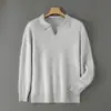 Nuevo Suéter de Punto Informal de Moda para Hombre Otoño/Invierno 2026 con Cuello Suelto y Cuello Polo de Punto Casual para Negocios