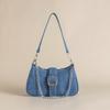 Nova Bolsa Baguete Jeans 2025, Bolsa Jeans de Ombro Fashion e Versátil, Bolsa de Braço de Corrente de Luxo, Bolsa para o Dia a Dia
