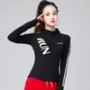 Top Deportivo Ye Rou para Mujer Primavera y Otoño Media Cremallera Ajustado Adelgazante Ropa Deportiva Fitness Entrenamiento para Correr Manga Larga Ropa de Baile