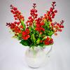 Flor simulada pequena torre de frutas vermelhas buquê de frutas de pinheiro sentir cola cereja vermelha casamento chinês arranjo de flores material decoração de casa