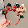 Diadema de Cabeza de Oso Navideño para Mujer, Diadema de Ambiente Festivo para Fiesta, Accesorios para el Cabello Pinza para el Pelo con Lazo de Disfraz Cosplay