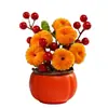 Decoración Artificial de Año Nuevo Fruta de Caqui Arreglo Floral Caqui Deseoso Fruta Roja Cubo de la Fortuna Adorno de Mesa para Sala de Estar Regalo de Bendición