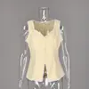 Fábrica de Origen Oem/Odm Personalizado Chaleco de Encaje Puro de Algodón Estilo Francés para Mujer, Hecho a Medida Según Muestra o Foto