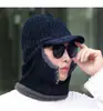 Venta al por mayor de fábrica invierno Nuevo sombrero sombrero de lana para hombre engrosado cálido sombrero para ciclismo protección para las orejas sombrero tipo jersey integrado