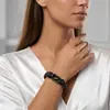 Pulseira de Couro com Nó Infinito Estilo Novo da Amazon com Fecho Magnético Retrô para Homens