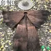 Impermeable de paja, sombrero de bambú, adorno de granja, estilo antiguo, chal a prueba de lluvia, sandalias de paja ponibles, decoración de cesta de peces, impermeable de paja, abrigo de bambú, ropa marrón