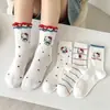 Meias Doces Japonesas Infantis para Primavera e Verão Meias de Desenho Animado Meias para Meninas Meia-panturrilha Malha Respirável Meias Infantis Meia-panturrilha