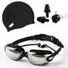 Set de Gafas de Natación Gafas de Natación para Adultos Impermeables y Antivaho Gafas de Natación de Alta Definición Equipo de Natación Gorro de Natación de Silicona Se Puede Enviar en Nombre de