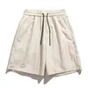 Shorts de Secagem Rápida de Verão Casal Mesmo Estilo Esportivo Estilo Hong Kong Casual Calça de Cinco Pontos Tendência Versátil Bordado Shorts de Seda Gelada Masculino