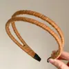Faixa de Cabeça de Lã de Cor Sólida de Camada Dupla para Mulheres 2025 Novo Estilo de Moda de Alta Qualidade Faixa de Cabeça Prendedor de Cabelo Lavar o Rosto Grampo de Cabelo Acessório de Cabeça