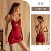 Camisón sexy Kameixue con diseño calado, vestido ajustado que ciñe la cintura, lencería privada sexy, vestido con tirantes de lazo 1740