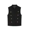 Comercio Exterior Transfronterizo Verano Nuevo Ropa para Mujer Sin Mangas Cuello Alto Nudo de Cuerda Adornado Ajustado Chaleco Top