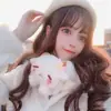 Bufanda Suave de Lana con Cuello de Piel, Estilo Lolita Dulce, Calentador de Cuello de Invierno para Mujer